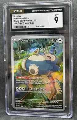 Snorlax 051 Sv: Scarlet & Violet Promo Cards Holo Pokemon TCG Graded CGC 9 - Image 1