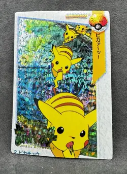 Pokemon Carddass Pikachus #2 Prism Holo Vending Machine Card Lightly Played - Image 1