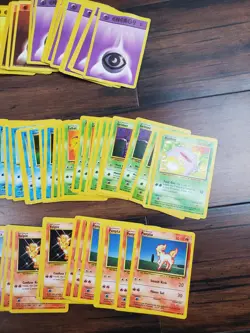 Vtg WOTC Pokemon 225 Card Lot Base Fossil 2nd Trainers Energy Worn - Image 2