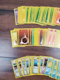 Vtg WOTC Pokemon 225 Card Lot Base Fossil 2nd Trainers Energy Worn - Image 5