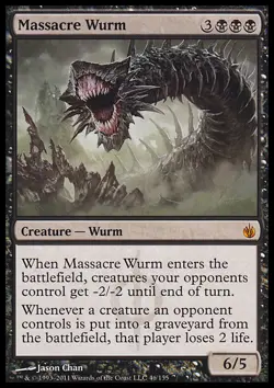 MTG Magic the Gathering Massacre Wurm (46/161) Mirrodin Besieged LP - Image 1