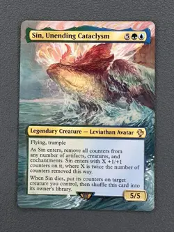 Sin Unending Cataclysm MTG Final Fantasy Commander Hand Painted Full Altered Art - Image 1