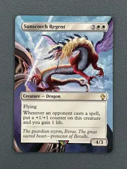 Sunscorch Regent MTG Final Fantasy Commander Hand Painted Borderless Altered Art - Image 1
