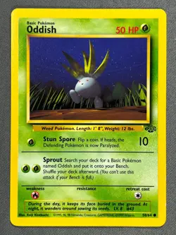 Oddish 58/64 Base Set Series Jungle Common 1999 Pokemon Card TCG WOTC NM - Image 1