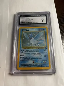 Pokemon Articuno Holo Rare Fossil Unlimited CGC Mint 9 2/62 English 1999 - Image 1