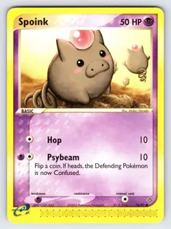 Spoink 74/97 2003 EX Dragon Pokemon Card TCG Nintendo e-Series Common - VLP - Image 1