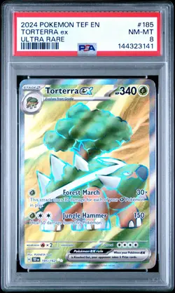 2024 POKEMON TEF EN-TEMPORAL FORCES ULTRA RARE #185 TORTERRA EX PSA 8 - Image 1