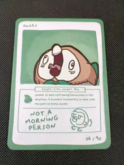 Owlet (Rowlet) 6/90 - Pokedoodles Set 1 Fan Art - Pokemon - Image 1