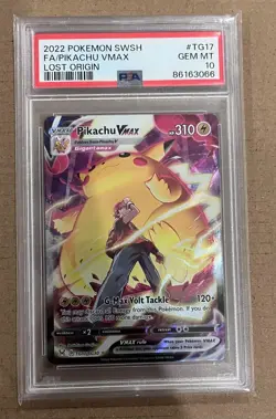 2022 POKEMON SWORD & SHIELD LOST ORIGIN #TG17 FA/PIKACHU VMAX LOST ORIGIN PSA 10 - Image 1
