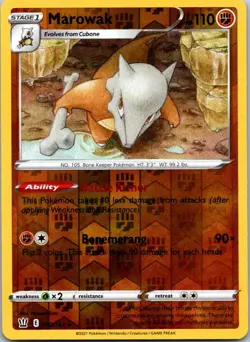 Marowak 070/163 R Battle Styles Pokemon Reverse Holo NM - Image 1