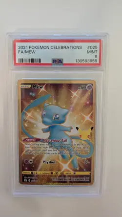 Mew 025/025 Secret Rare PSA 9 Pokemon TCG Celebrations - Image 1
