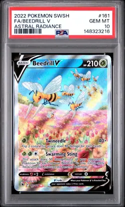 PSA 10 BEEDRILL V 161/189 FULL ART ASTRAL RADIANCE POKEMON 🍃 - Image 1