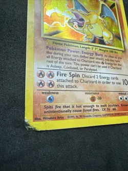 1999 Pokemon Base Set Charizard 4/102 Holo Rare WOTC 120 HP English DMG - Image 5