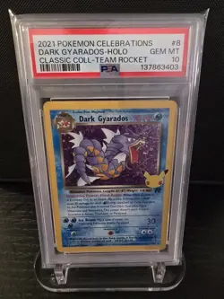 PSA 10 2021 POKEMON CELEBRATIONS CLASSIC COLLECTION DARK GYARADOS-HOLO 8 - Image 1