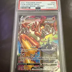2021 Pokemon SWSH Chilling Reign Secret #201 FA Blaziken VMAX PSA 10 GEM MINT - Image 3