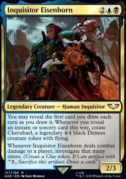 MTG Magic the Gathering Inquisitor Eisenhorn (127/640) Warhammer 40,000 NM - Image 1