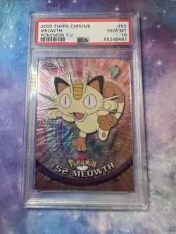 2000 TOPPS CHROME POKEMON T.V. #52 MEOWTH PSA 10 GEM MINT 💎 - Image 1