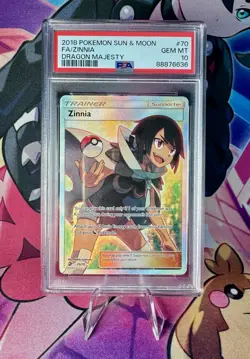 POKEMON ZINNIA DRAGON MAJESTY FULL ART 70 PSA 10 GEM MINT INVEST - Image 1