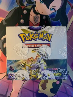 Pokemon TCG Brilliant Stars Booster Box Sealed w/ Plastic Case - Image 1