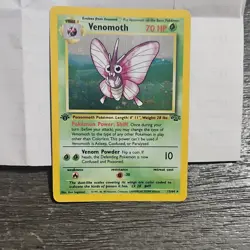 Pokemon Venomoth Jungle Holo Rare 13/64 1999 70 HP Venom Powder 1st Edition - Image 1