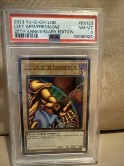 2023 Yugioh! LOB Left Arm/Forbidden One 25th Anniversary PSA 8 - Image 1
