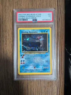 Pokemon TCG Shining Gyarados Card Secret Rare Double Holo Error PSA 3 - Image 1