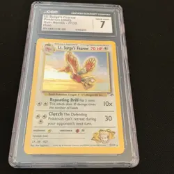CGC 7 Lt. Surge's Fearow Gym Heroes 7/132 Holo graded card - Image 1