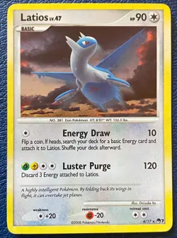 Latios 4/17 Pop Series 7 Promo (2008) Vintage Holo Pokemon Card - LP/MP - Image 1