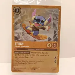 Disney Lorcana Stitch Carefree Snowboarder 42/P3 NM Promo Cards Sealed - Image 1