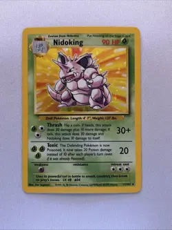 Pokemon TCG Nidoking Base Set Holo Unlimited Rare Card 11/102 - Image 1