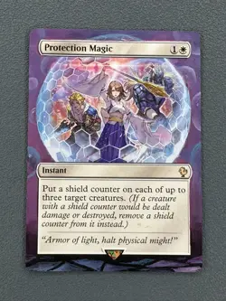 Protection Magic #24 MTG Final Fantasy Commander Hand Painted Full Altered Art v - Image 1
