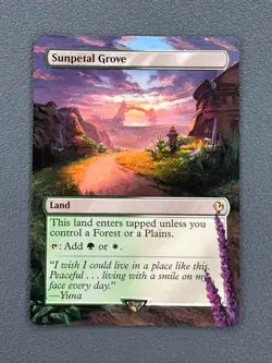 Sunpetal Grove MTG Final Fantasy Commander Hand Painted Borderless Altered Art v - Image 1