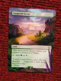 Sunpetal Grove MTG Final Fantasy Commander Hand Painted Borderless Altered Art v - Image 2