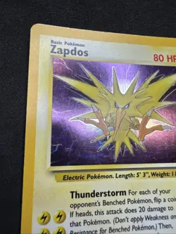 Zapdos Holo Rare Fossil 15/62 Pokemon Card - WOTC 1999 MP - Image 2