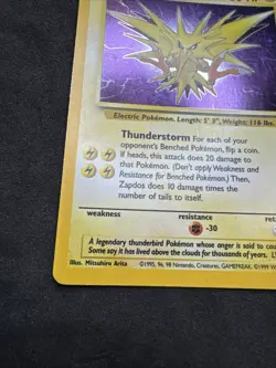 Zapdos Holo Rare Fossil 15/62 Pokemon Card - WOTC 1999 MP - Image 5