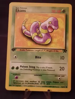 Pokemon Card TCG Ekans Team Rocket 56 1st Edition Common Card VLP-NM - Image 1