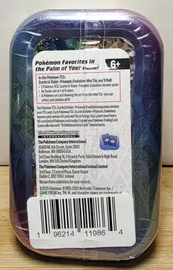 Pokemon TCG Scarlet & Violet Prismatic Evolutions Vaporeon Tin 2025 - Image 2