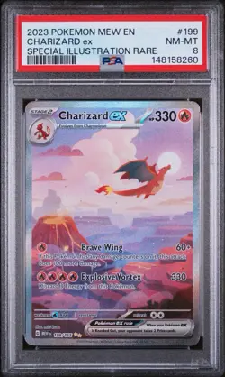 2023 POKEMON MEW EN-151 #199 CHARIZARD EX SPECIAL ILLUSTRATION RARE PSA 8 - Image 1