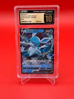 Pokemon TCG Glaceon V Korean 2021 024/069 CGC Pristine 10 Holo - Image 1