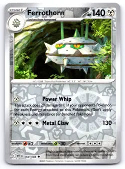Pokemon Ferrothorn SV: White Flare (WHT) Uncommon Reverse Holofoil 069/086 NM - Image 1