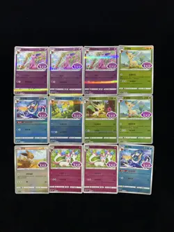 2025 Pokemon TCG S-Chinese Vaporeon Glaceon Leafeon Sylveon Holo Lot*12 YY21 - Image 2