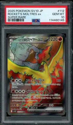 Pokemon PSA 10 Team Rocket's Moltres ex 112/098 Japanese Glory of Team Rocket - Image 1