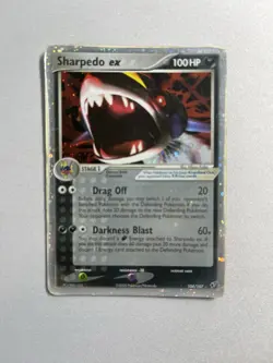 Pokemon Sharpedo ex Ultra Rare Holo 104/107 EX Deoxys 100 HP Darkness - Image 1
