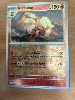 Arcanine Reverse Holo Uncommon 059/165 Pokemon TCG Scarlet & Violet 151 NM/M - Image 1