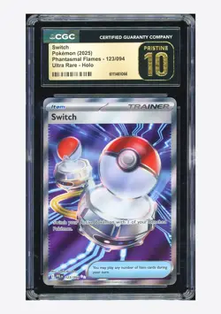 Pokemon CGC 10 PRISTINE Switch Ultra Rare 2025 123/094 PFL English - Image 1