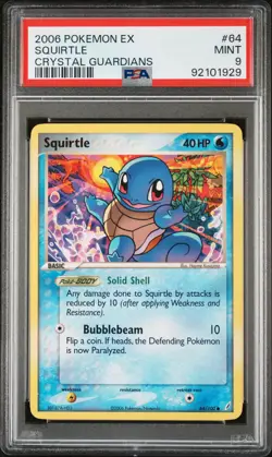 2006 POKEMON EX CRYSTAL GUARDIANS #64 SQUIRTLE PSA 9 - Image 1