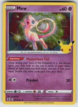 Mew Holo Rare Celebrations 011/025 Pokemon - Image 1