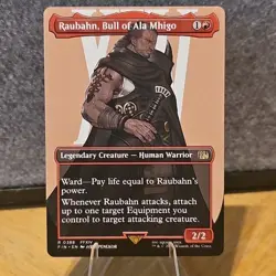 MTG Raubahn, Bull of Ala Mhigo Borderless Rare #388 NM Fresh Pull No Play - Image 1