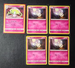 Shiinotic 98/147 & 4x Morelull 97/147 Pokemon card SM Burning Shadows NM - Image 1