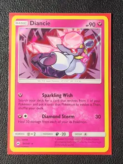 holo Diancie 94/147 Pokemon card SM Burning Shadows rare NM - Image 1